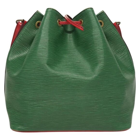 LOUIS VUITTON Epi Petit Noe Shoulder Bag Bicolor Green Red LV Auth - Picture 3 of 16